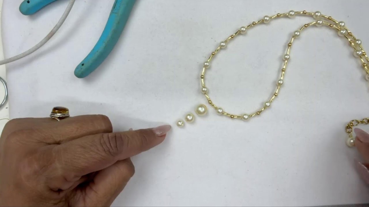 VENTA MG #44: COLLAR DE CANUTILLO Y PERLAS