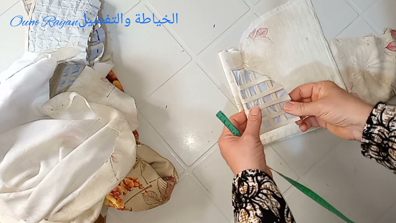 طريقةخياطة قندورة بالبي للعيد تهبل😍|  روعة بكل تفاصيل الدقيقة😊| والشرح المبسط😘|الجزء الثاني ❤️⁩