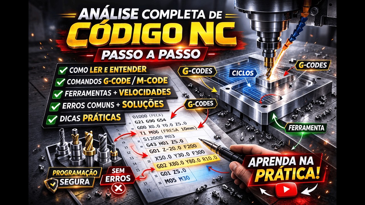 ANÁLISE COMPLETA DE CÓDIGO NC | Aprenda a Ler e Entender G-Code CNC de Verdade!