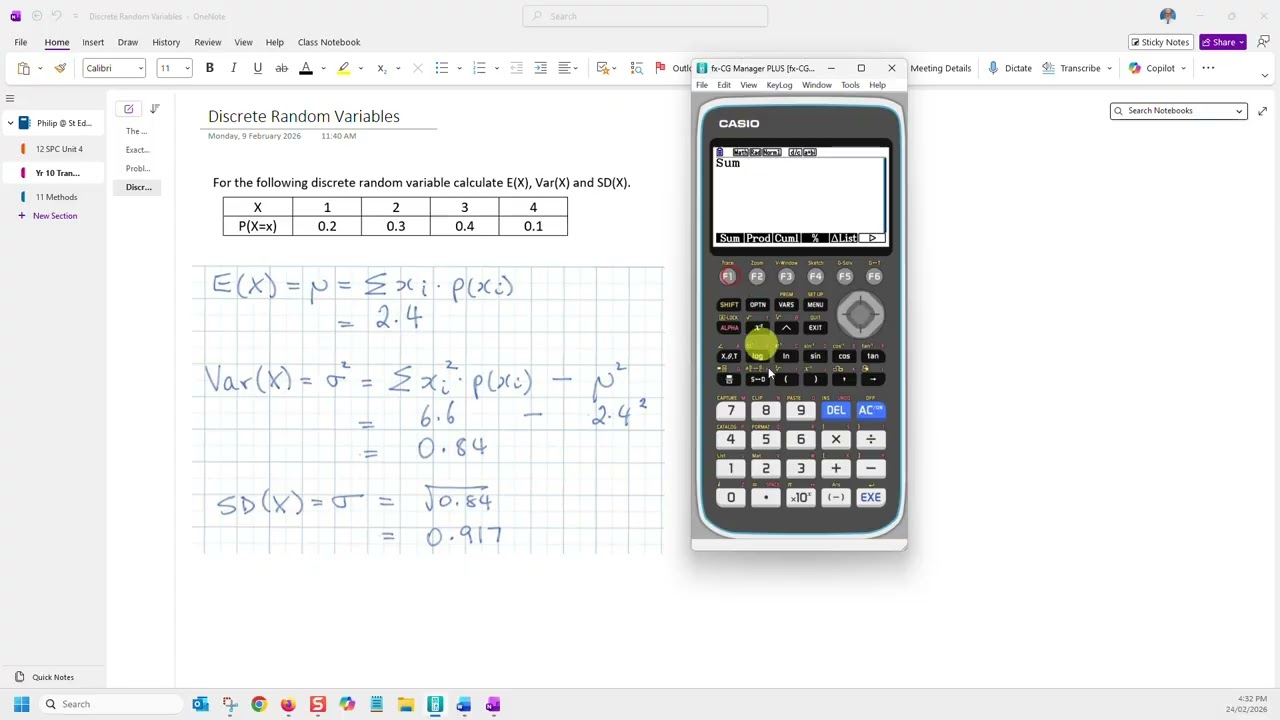 Expected Value and Variance of Discrete Variable