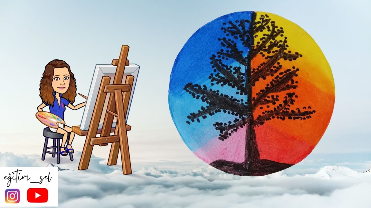 Pastel Boya ile Kolay Ağaç Nasıl Yapılır? /Easy Pastel Painting