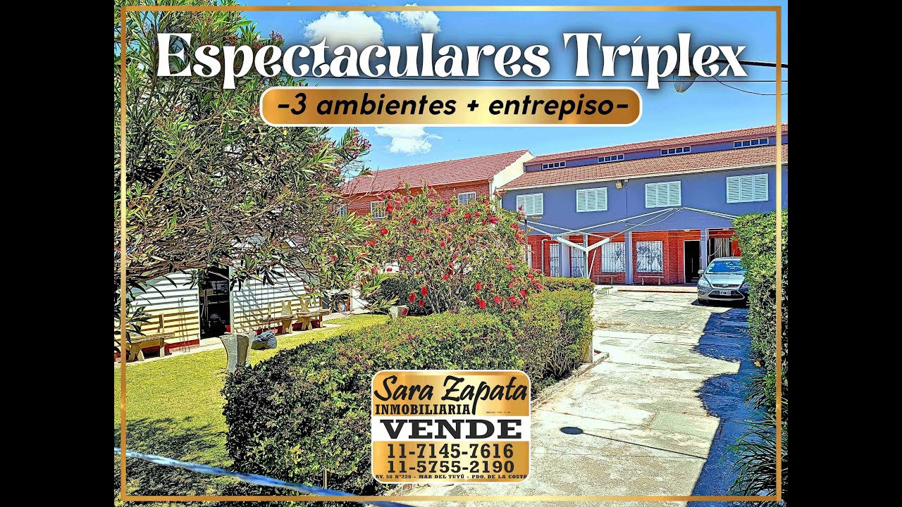 Calle 2 y 88 VENDE TRIPLEX 4 amb MAR MAR DEL TUYU SARA ZAPATA Inmobiliaria