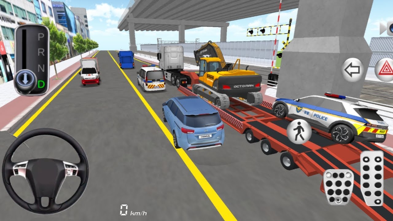 Police Cars Transport to Police Station in Trailer Truck - 3D Driving Class 2026