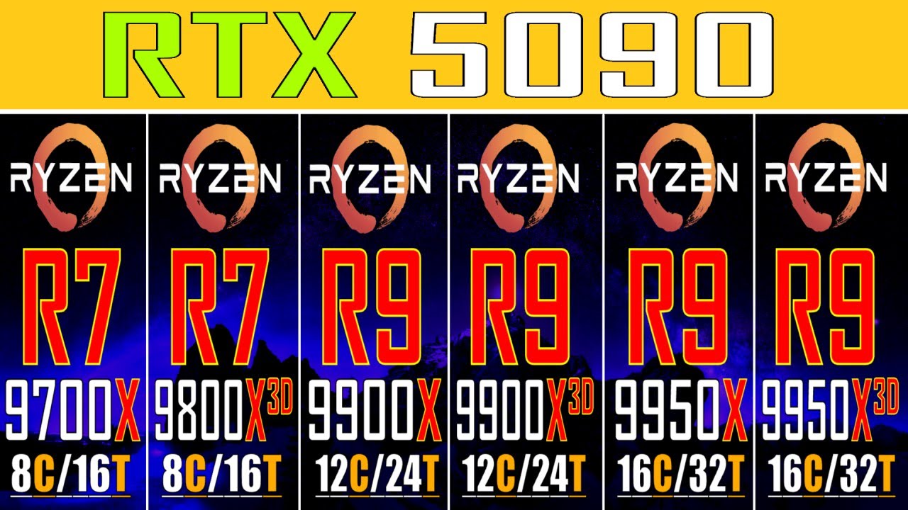 R7 9700X vs R7 9800X3D vs R9 9900X vs R9 9900X3D vs R9 9950X vs R9 9950X3D ||