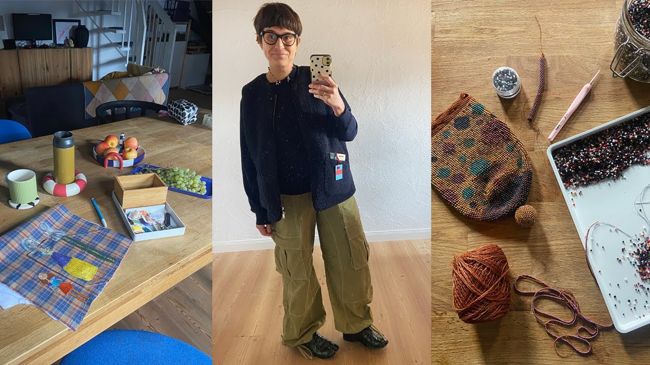 Вяжу сумку из бисера 🧶 Вышиваю по детским рисункам 🧶 Рукодельная неделя со мной