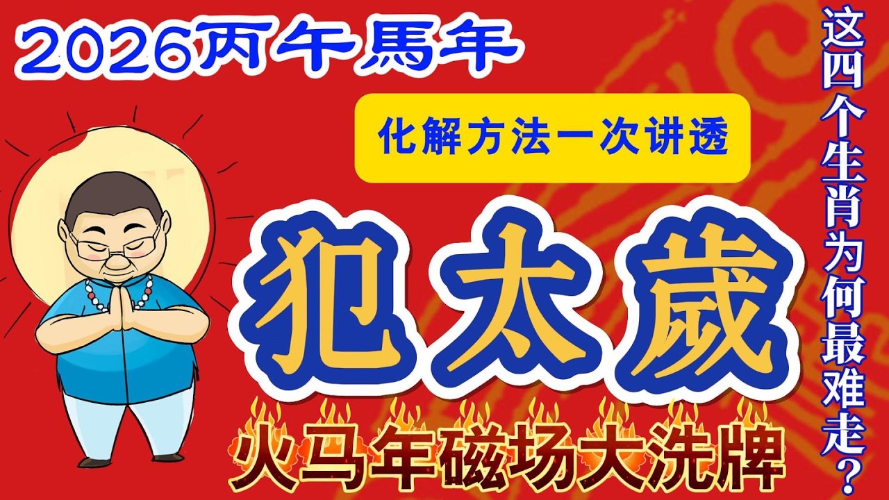 【馬年｜犯太歲生肖】2026丙午马年犯太岁真相｜这4个生肖为何最难走？化解方法一次讲透｜#犯太歲 #生肖馬 #生肖鼠 #生肖兔 #生肖牛 #化太歲 #破太歲