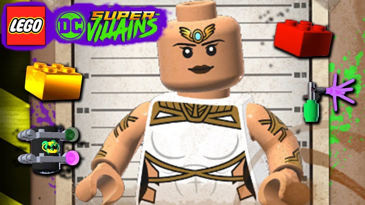 LEGO DC Super Villains #79 A ARLEQUINA E A HERA 100% MINIKITS GRAFITE PERSONAGEM E BLOCO VERMELHO