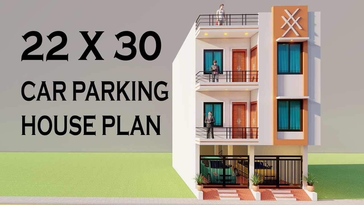 Car Parking 6 Bedroom Rental House Plan,22 by 30 किरये के लिए सबसे अच्छा घर,3D Parking House Plan