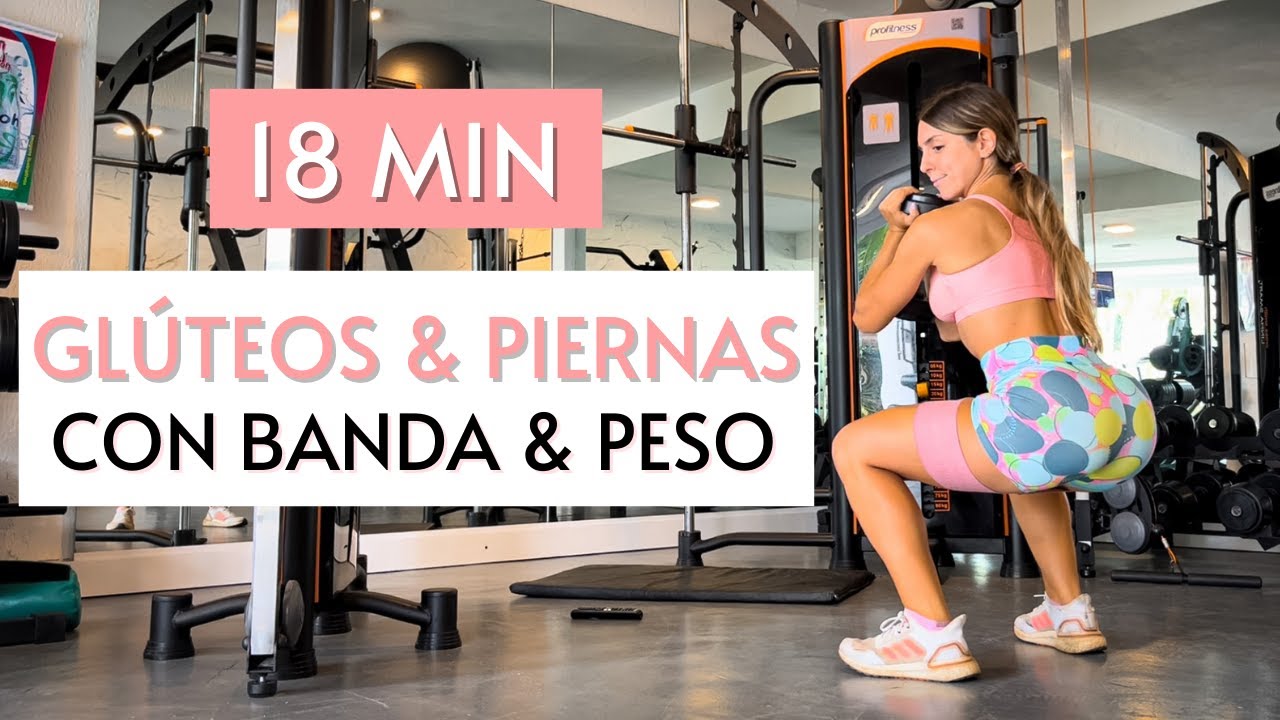 Rutina para AUMENTAR GLUTEOS Y PIERNAS en casa con PESO y BANDAS elásticas