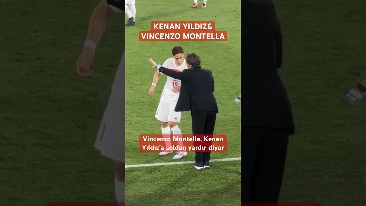 Vincenzo Montella, Kenan Yıldız&rsquo;a taktik veriyor #kenanyıldız #t&uuml;rkiye #euro2024