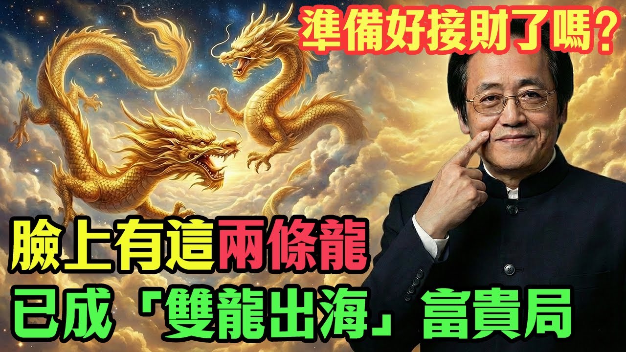 倪海廈：臉上長出這兩條「龍」，註定是上等命！越深越有錢！千萬別搞錯，這不是皺紋，這是你晚年的「保命符」！#倪海廈 #法令紋 #面相學 #中醫養生 #雙龍出海 #騰蛇入口 #晚年運勢 #肺氣