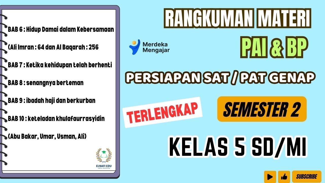 Rangkuman Materi PAI kelas 5 SD Semester 2 || Rangkuman Materi PAT/ SAT GENAP