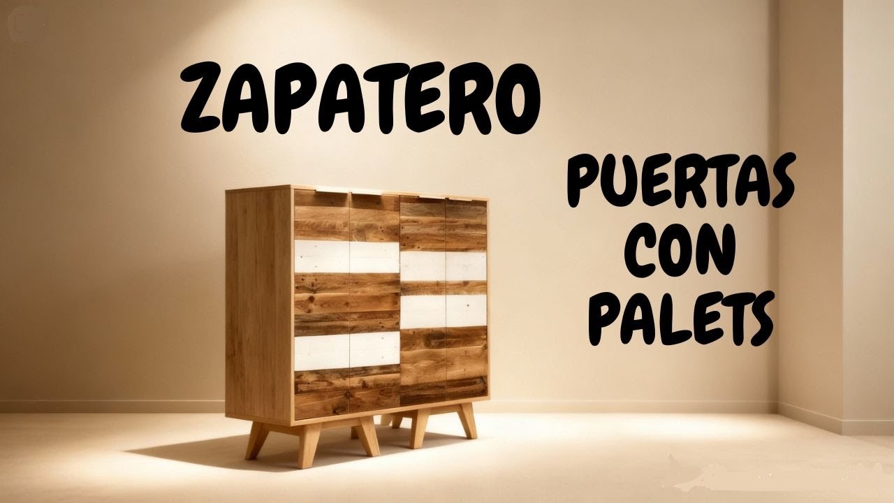 ZAPATERO de madera con PUERTAS de PALETS.