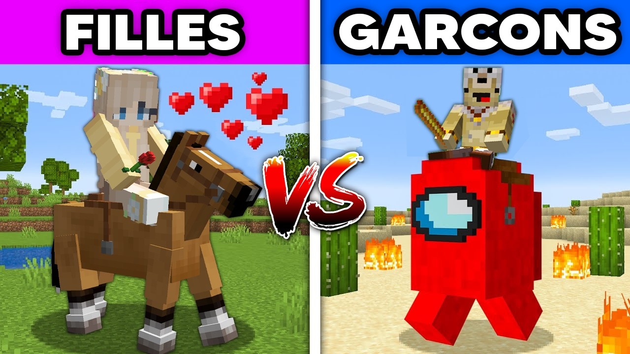 Comment LES FILLES VS LES GARCONS Jouent à Minecraft !