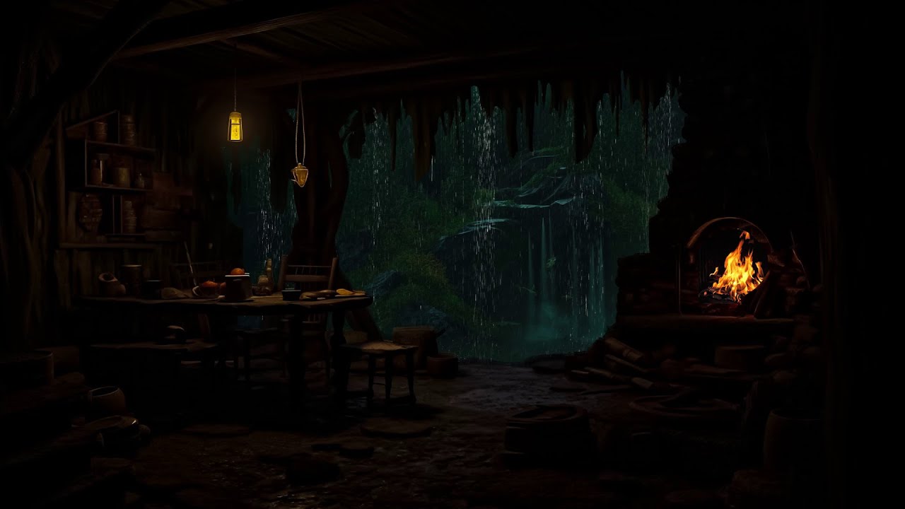 Insomnia Buster -Abrigo Da Chuva De Outono Em Uma Caverna Aconchegante.O Som Da Chuva Cura A Insônia