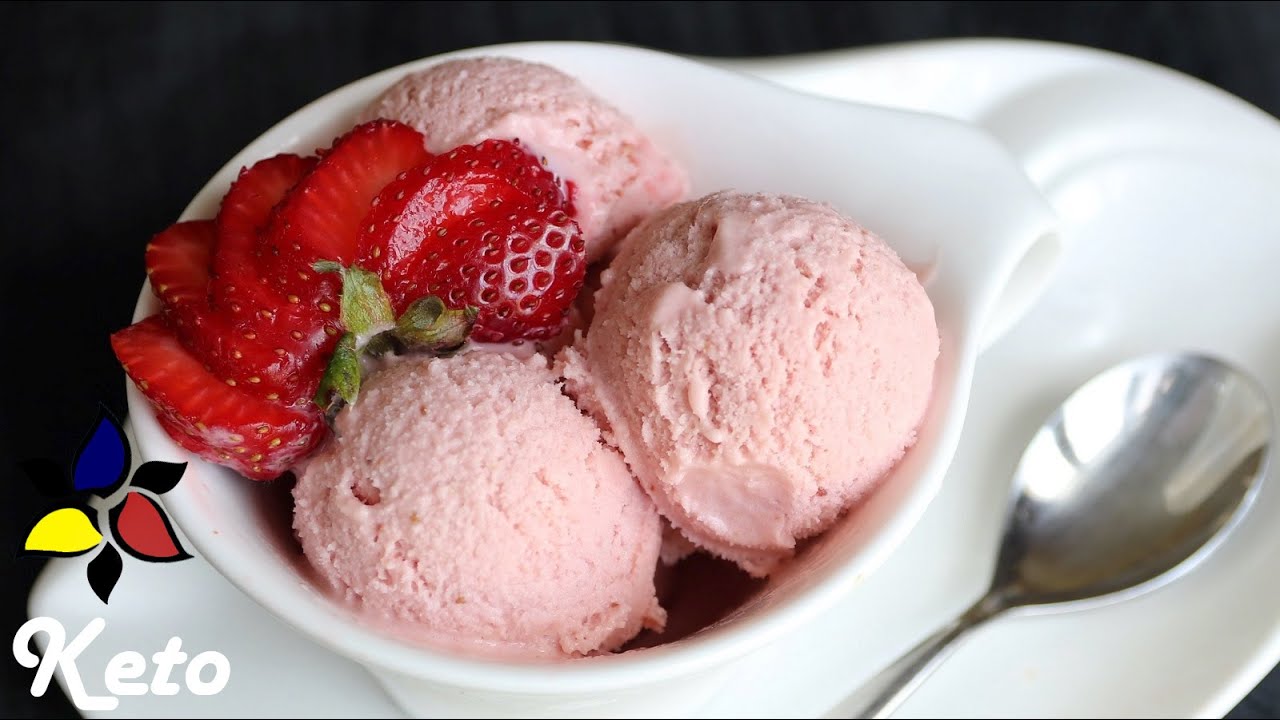 Keto Strawberry Ice Cream Haagen Dazs Style – No Machine & Machine Versions | Keto Recipe