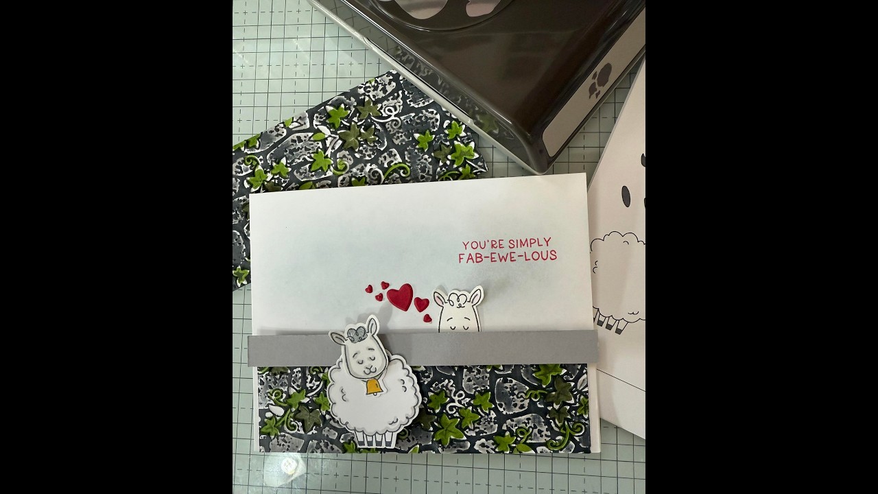 A stony wall made with an embossing folder & blends!