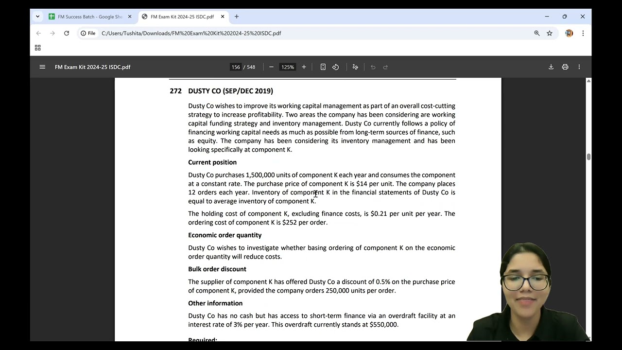 ACCA FM | Dusty Co | Past Paper Question | Sept/Dec 2019 | Hinglish - Tushita Gupta