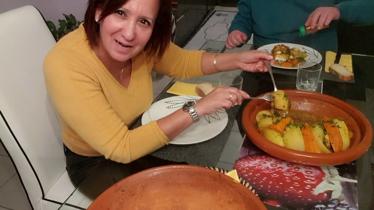 Un tajine de poisson et patates douce.