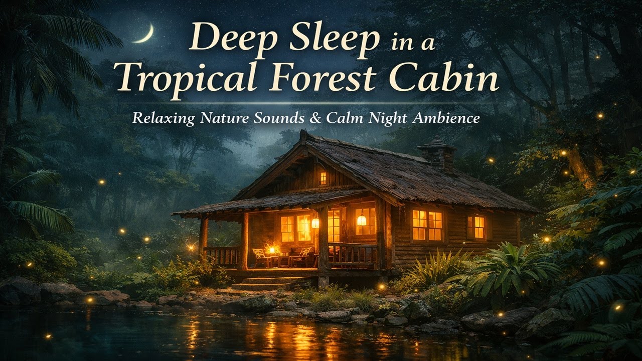 Deep Forest Night – Tropical Sleep Music with Campfire, Fireflies and Gentle Jungle Ambience