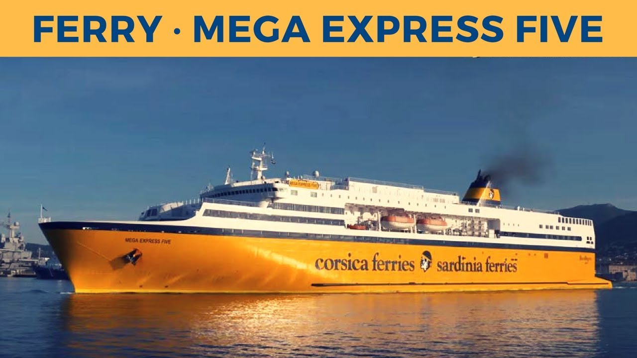 Departure of ferry MEGA EXPRESS FIVE in Toulon (Corsica Sardinia Ferries)