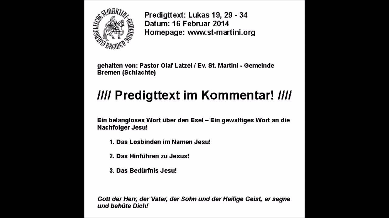 16.02.2014 - Ein gewaltiges Wort an die Nachfolger Jesu!