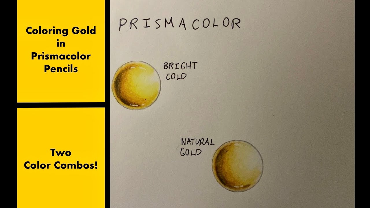 Coloring Gold in Prismacolor Pencils - Adult Coloring Tutorial