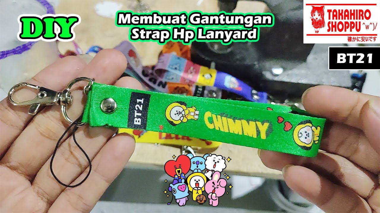 DIY membuat GANTUNGAN STRAP HP dirumah menggunakan mesin press baju