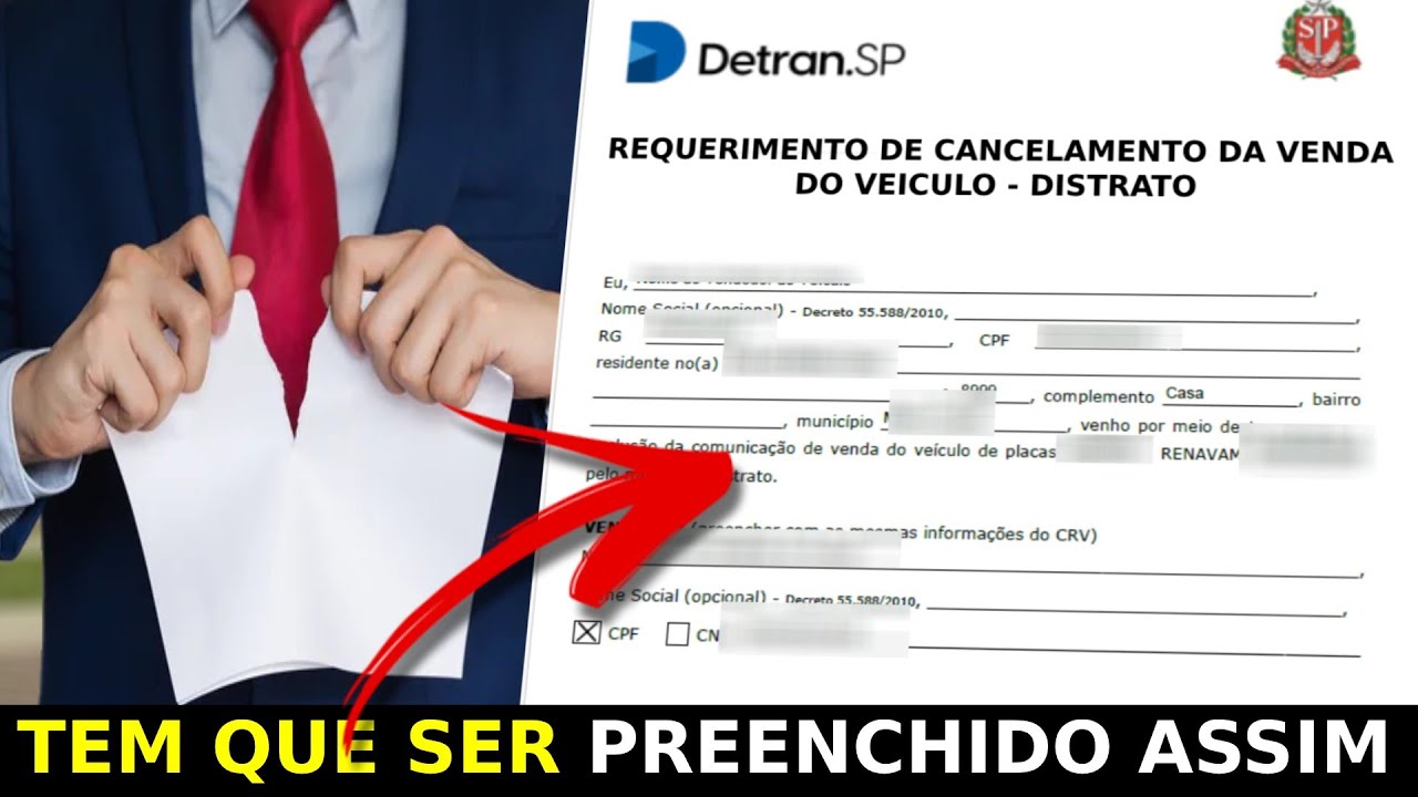 CANCELAMENTO DA COMUNICAÇÃO DE VENDA (REQUERIMENTO) COMO PREENCHER