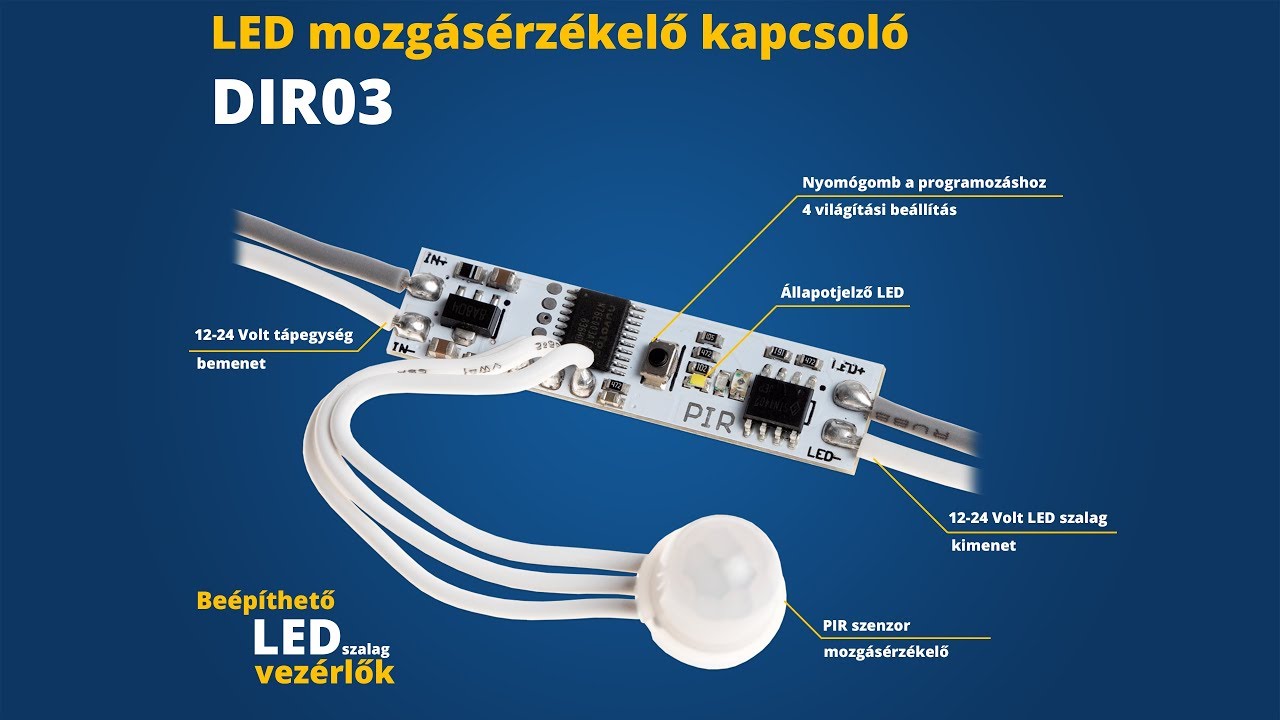 ANRO Alu profilba építhető LED mozgásérzékelős kapcsoló