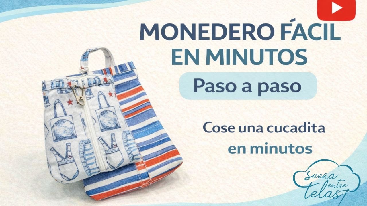 Monedero fácil en minutos: Tutorial de costura paso a paso 🧵✂😲😍