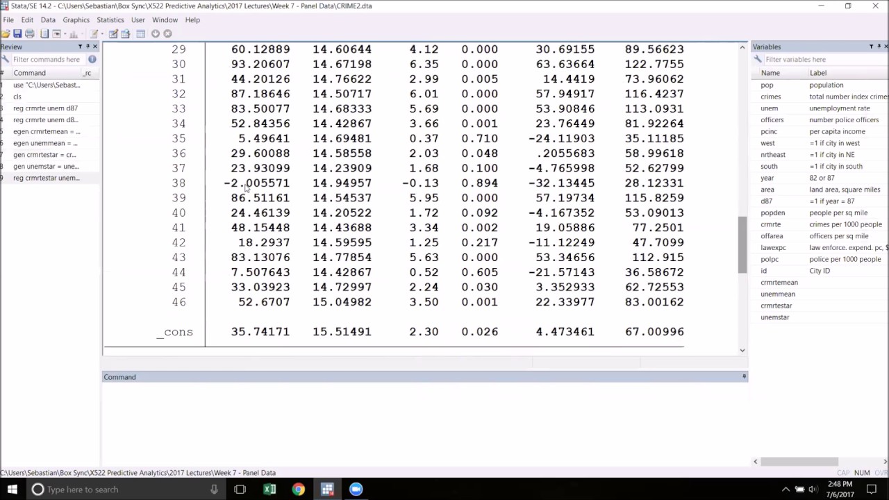 Fixed Effects in Stata