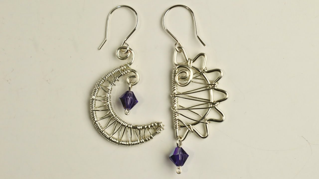 Sun Moon Earrings // Day 6 of the 10 Day Beginner Wire Weaving Challenge Tutorial