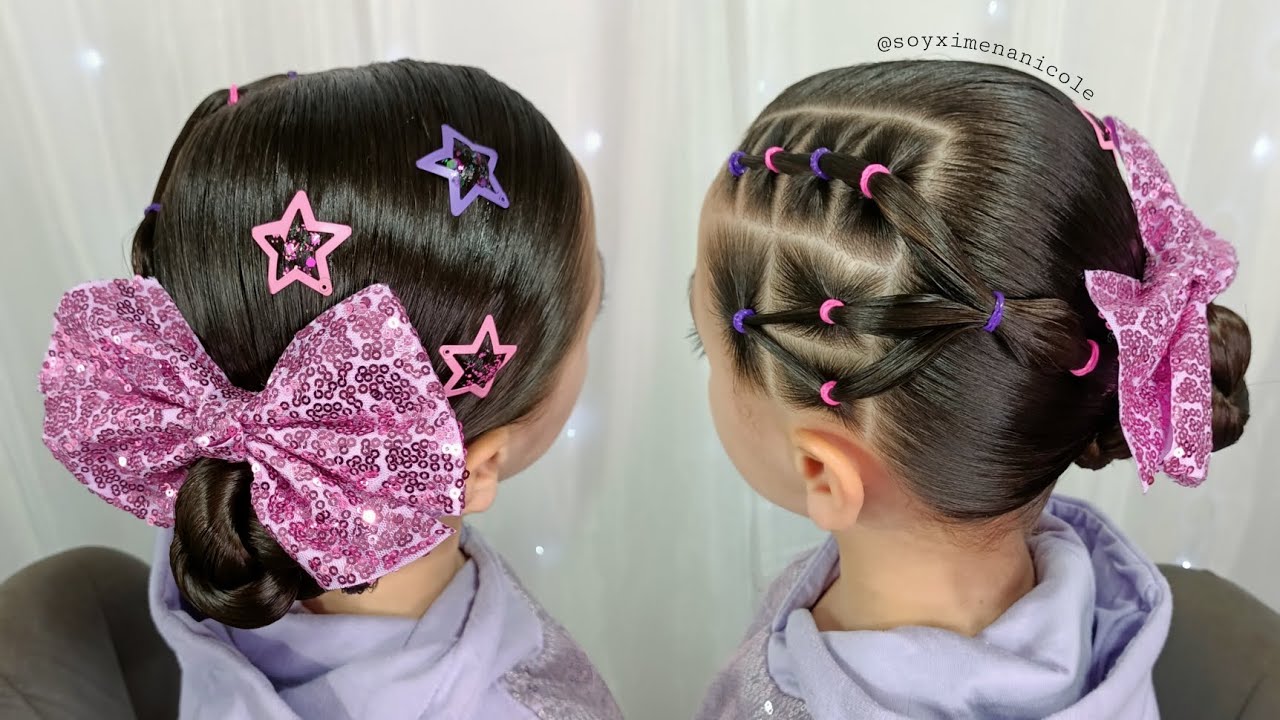 Peinado Lateral para niñas 💜 Fácil, Rápido & Bonito 😍
