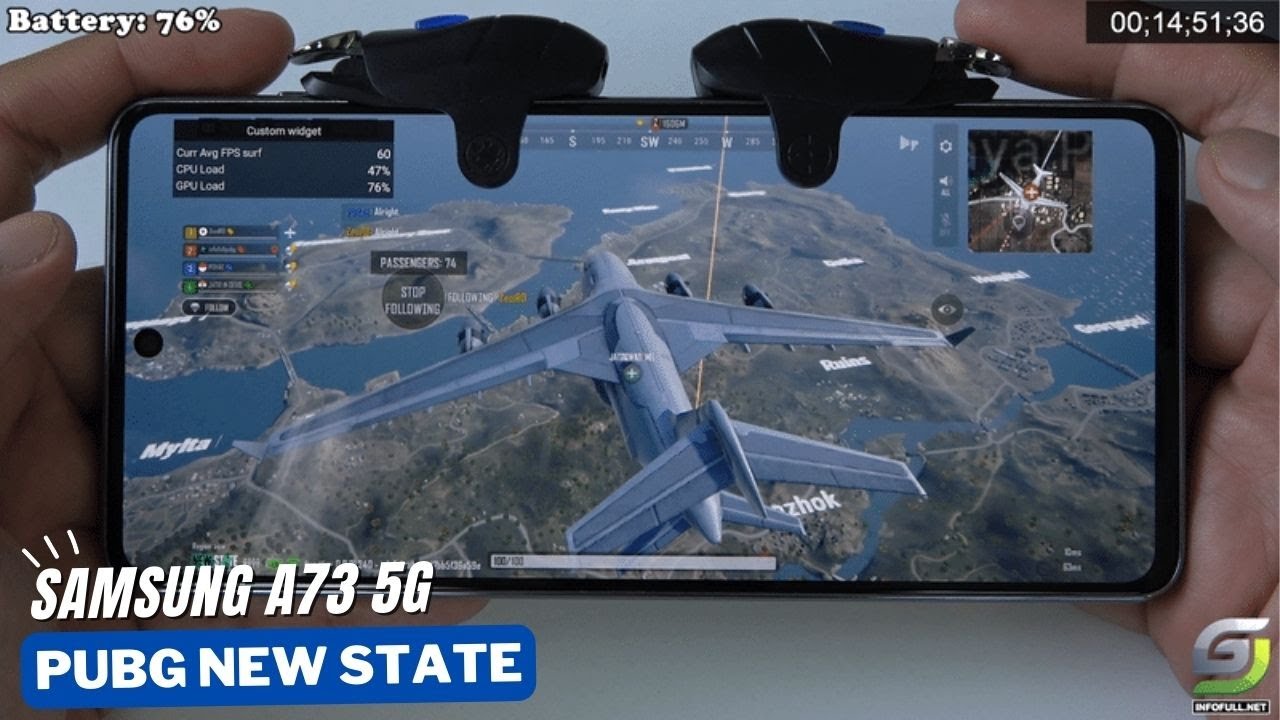 Samsung Galaxy A73 PUBG NEW STATE Max Setting