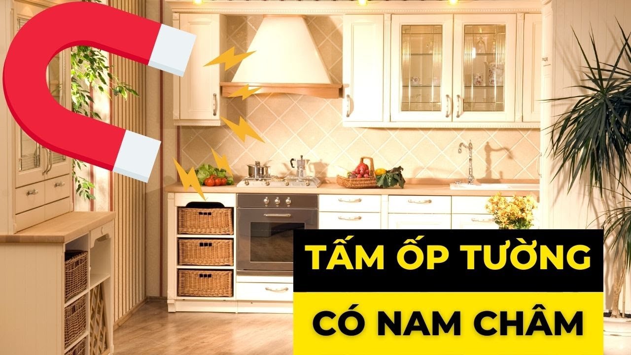 Gắn phụ kiện nam châm trên tấm ốp tường nhà bếp thông minh | HUGA