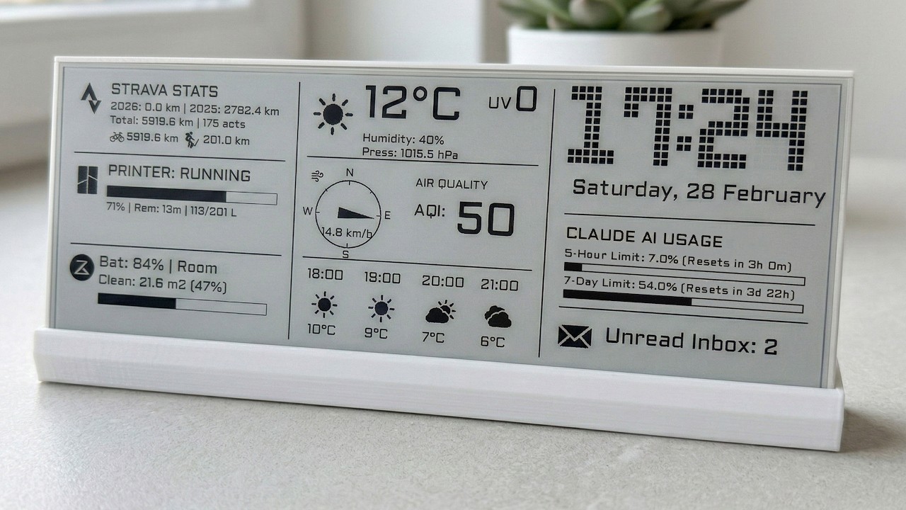 Assembling EPaper Dashboard Waveshare 10.85''