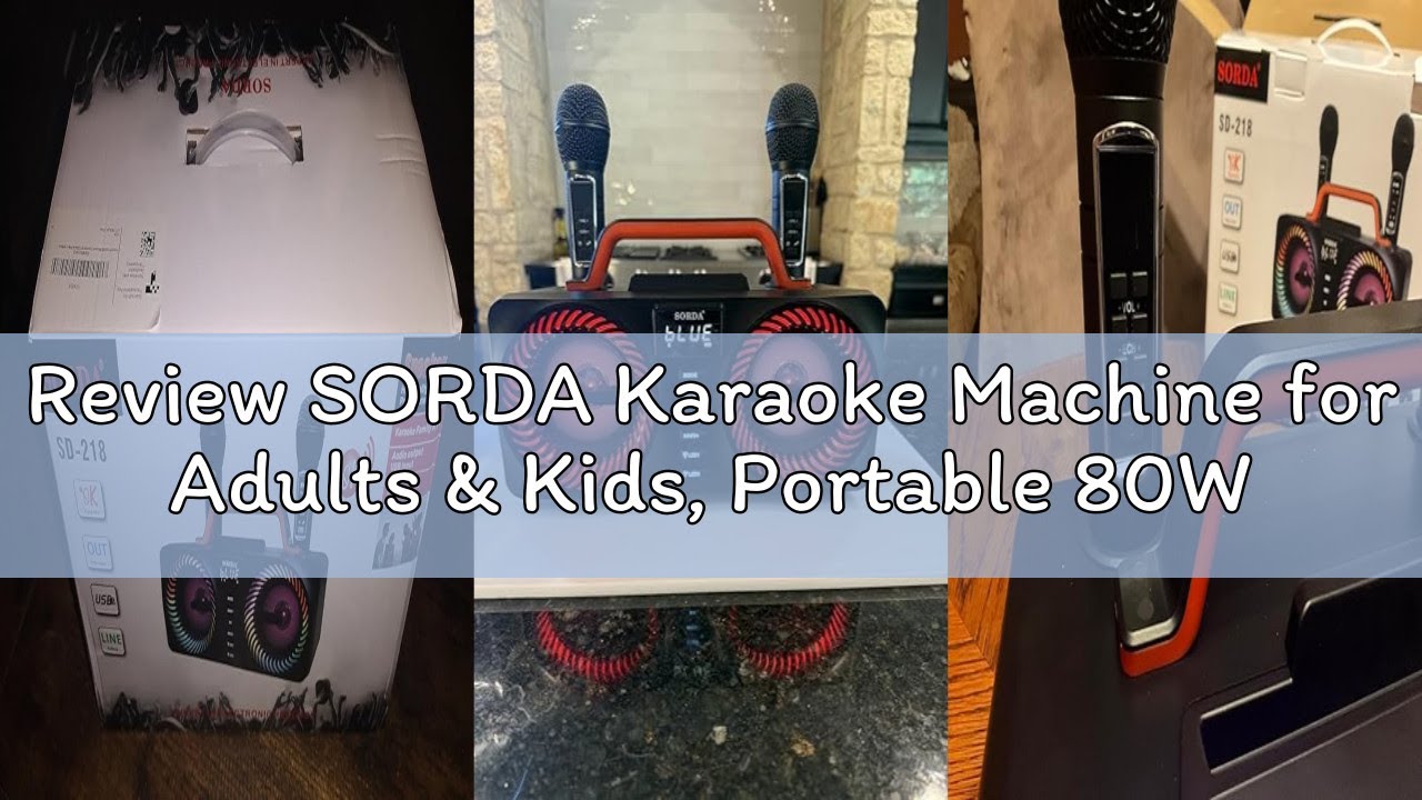Review SORDA Karaoke Machine for Adults & Kids, Portable 80W Bluetooth Speaker - 2 Wireless Micropho