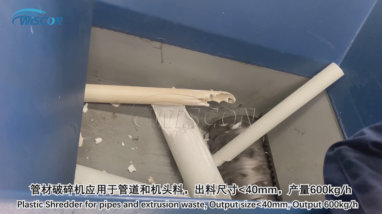 Plastic Shredder for Pipes and Extrusion waste/Pipe Shredding and Recycling