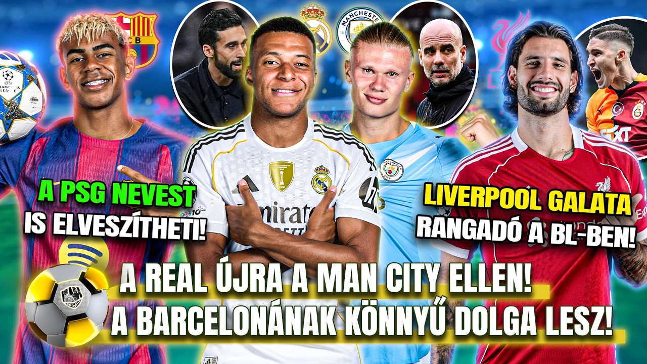 A Real Madrid ISMÉT a Man City ellen küzd a BL-ben! 😀 A Barcelona megúszta, KÖNNYŰ ellenfele lesz!