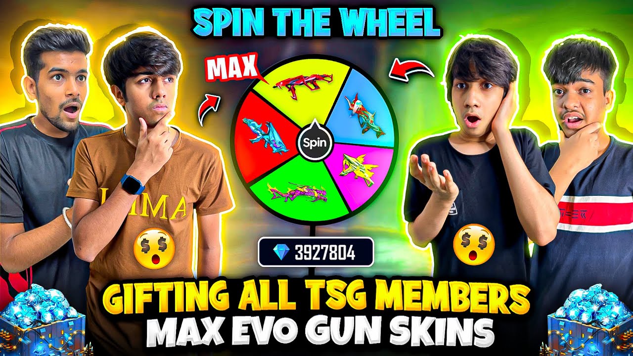 Gifting All Tsg Members Evo 🔫Guns Skins || With A Twist😱 - Garena Free Fire