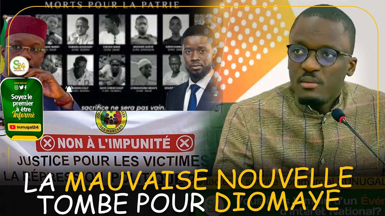 DERNI&Egrave;RE MINUTE : Dossier des Martyrs &mdash; La mauvaise nouvelle tombe pour Diomaye voici les D&eacute;tails