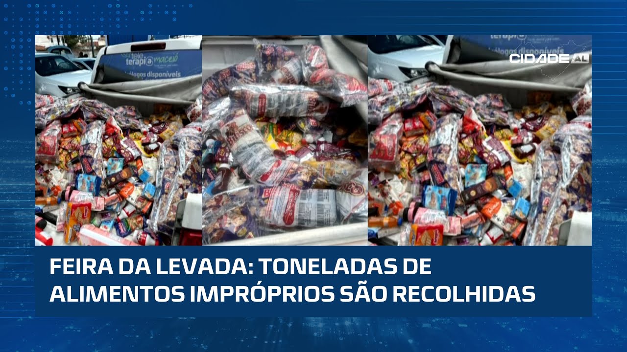 Cerca de 250kg de alimentos estragados são recolhidos em feira livre, na Levada