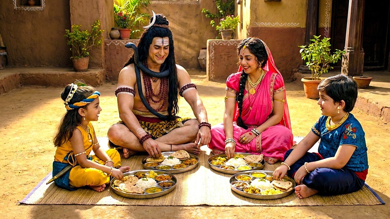 महादेव ने कान्हा और मैया यशोदा के साथ मिलकर भोजन किया | यशोमती मईया के नंदलाला | Shree Krishan