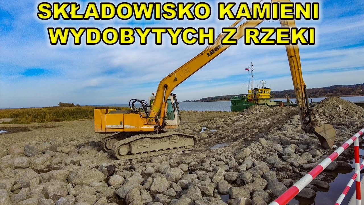 Składowisko kamieni wydobytych z rzeki Elbląg.Zobacz co za okazy wydobyto z dna.
