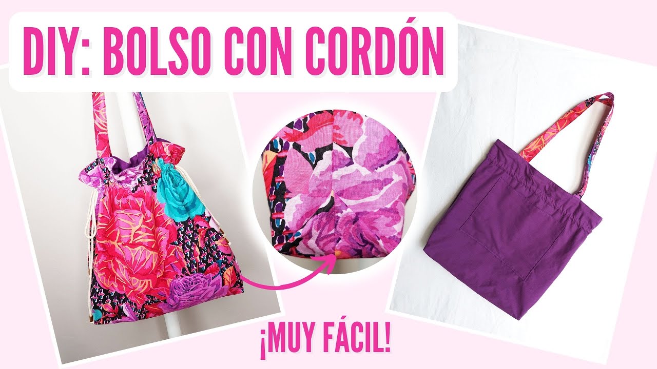 DIY Costura: Bolso con Cordón y Bolsillo Interior | Tutorial Fácil Paso a Paso