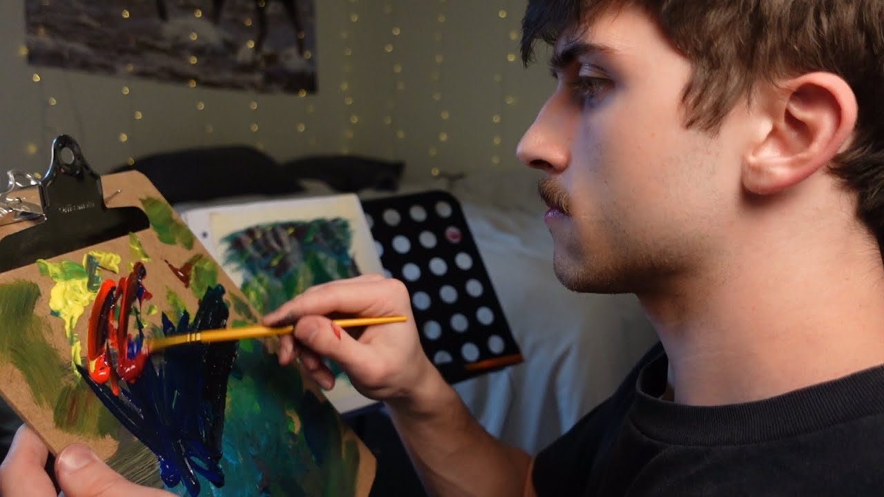 ASMR 30 Minutes of Relaxing Painting & Male Whispers 🎨 Calming Sounds for Sleep & Stress Relief