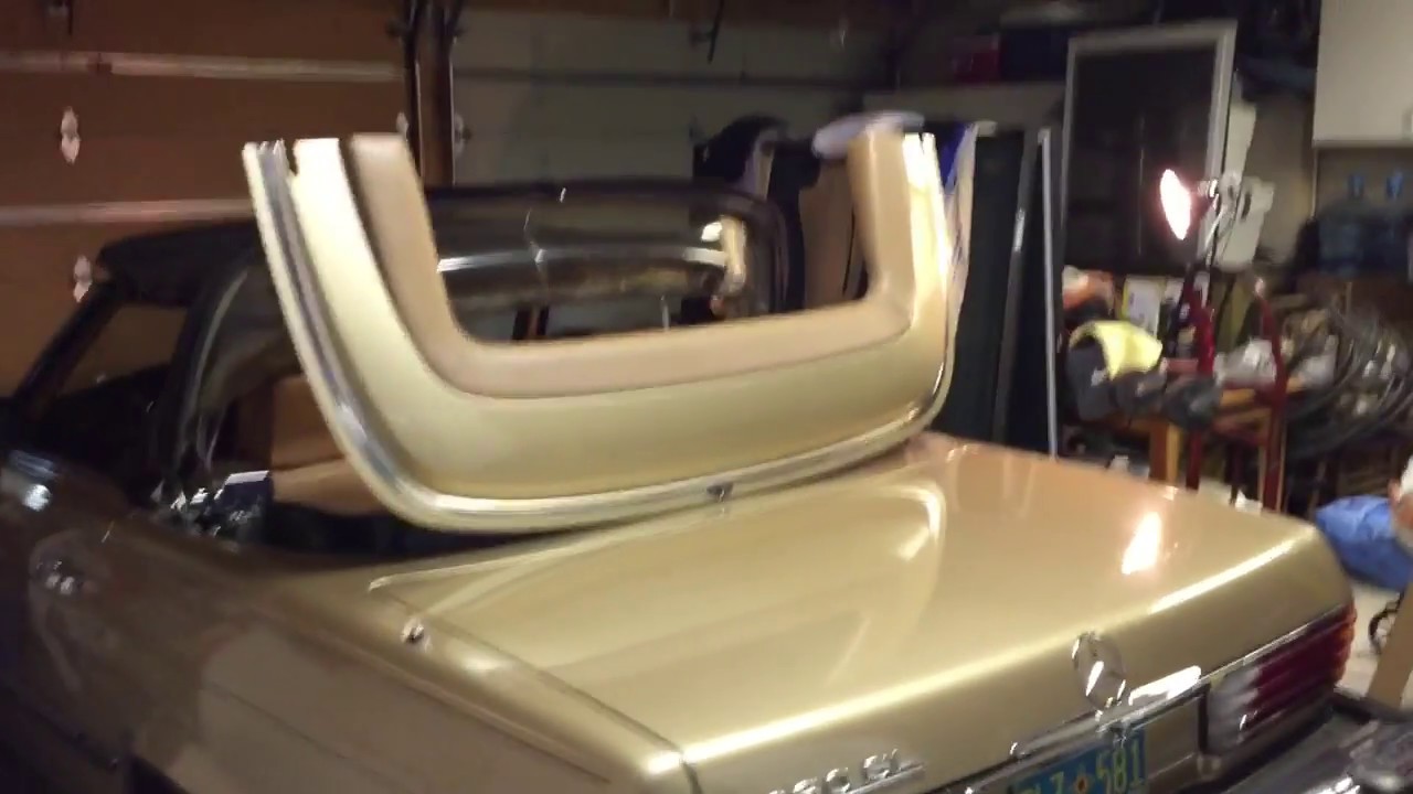 How to open a stuck soft top lid on a mercedes 380sl