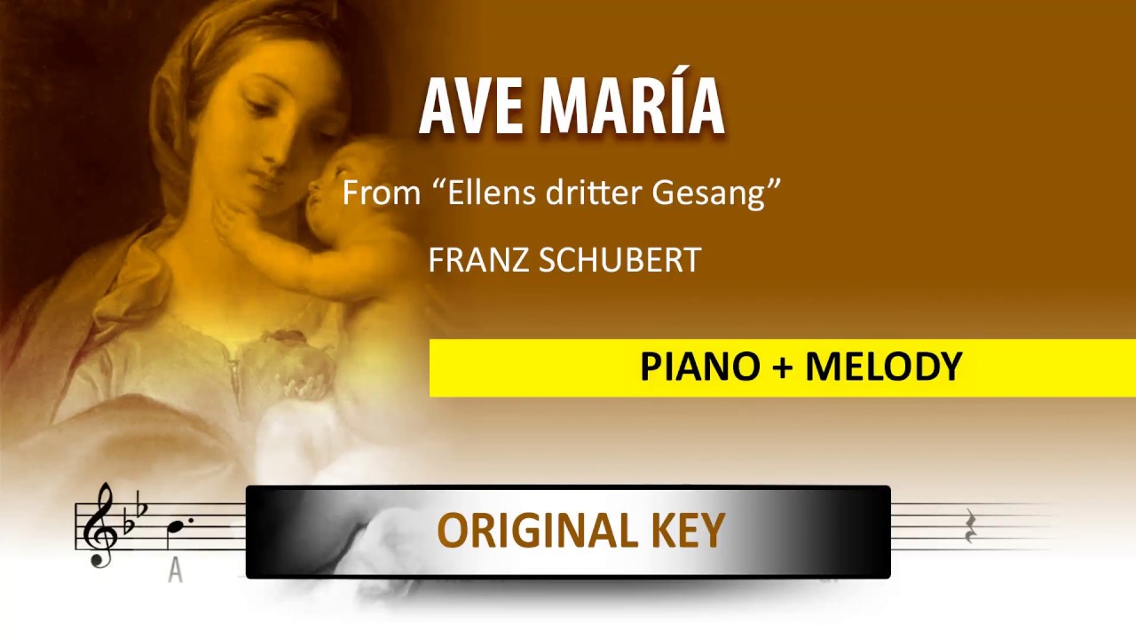 Ave Maria / accompaniment + vocal guide / Franz Schubert / Original key