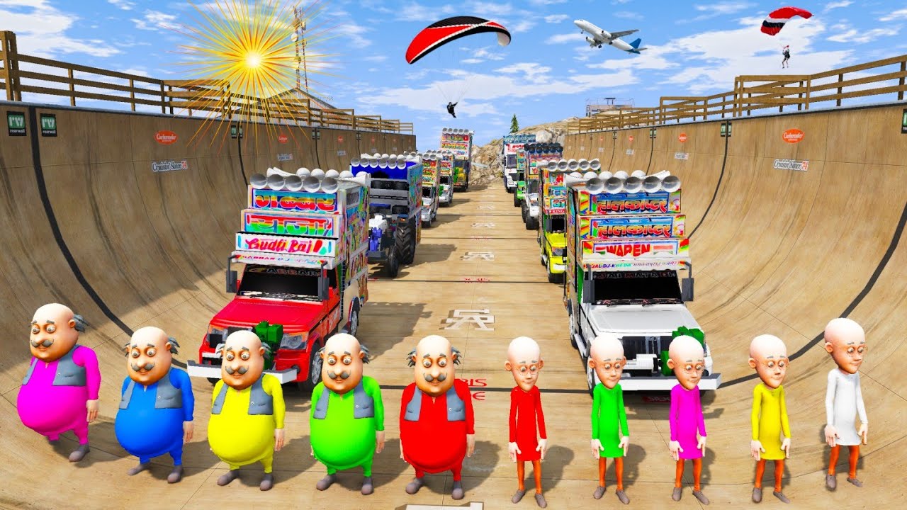 The World's Biggest 😱😱 !! बहुत बड़ा Super Mega Ramp 😲😱 Challenge !! Indian dj GTA-5 !! colourful dj